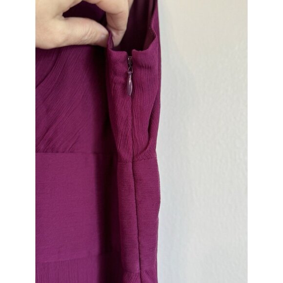J. Crew Silk Crepe Magenta A-Line Empire Waist Dress Size 16 Y2K Fairy Babydoll - Picture 6 of 11